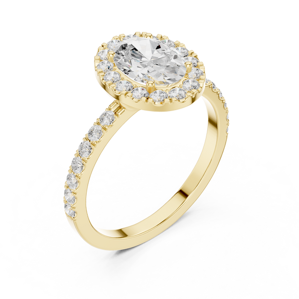 1 ct Oval Solitaire with Round Diamonds
