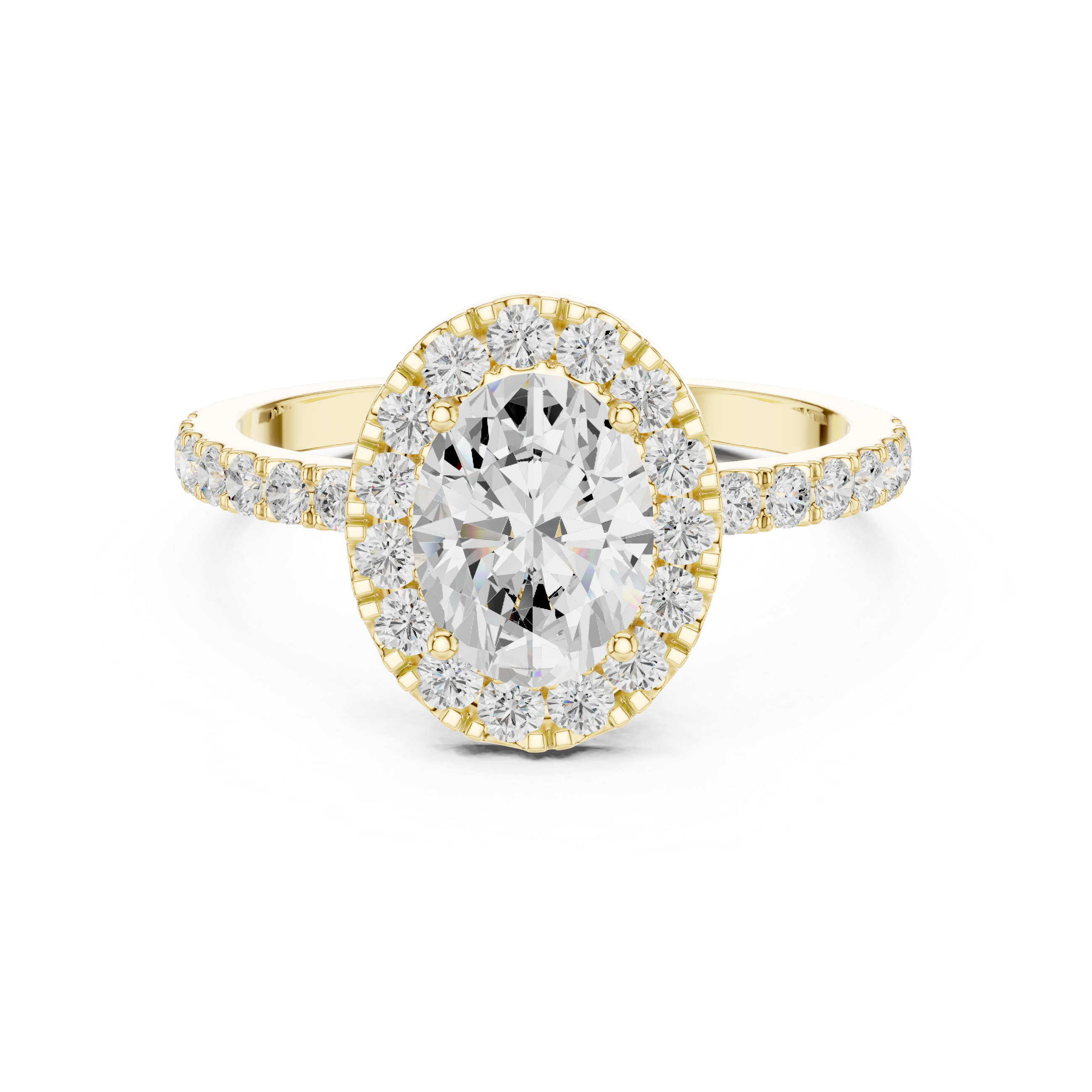 1 ct Oval Solitaire with Round Diamonds