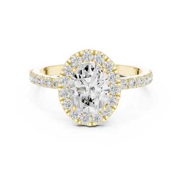 1 ct Oval Solitaire with Round Diamonds