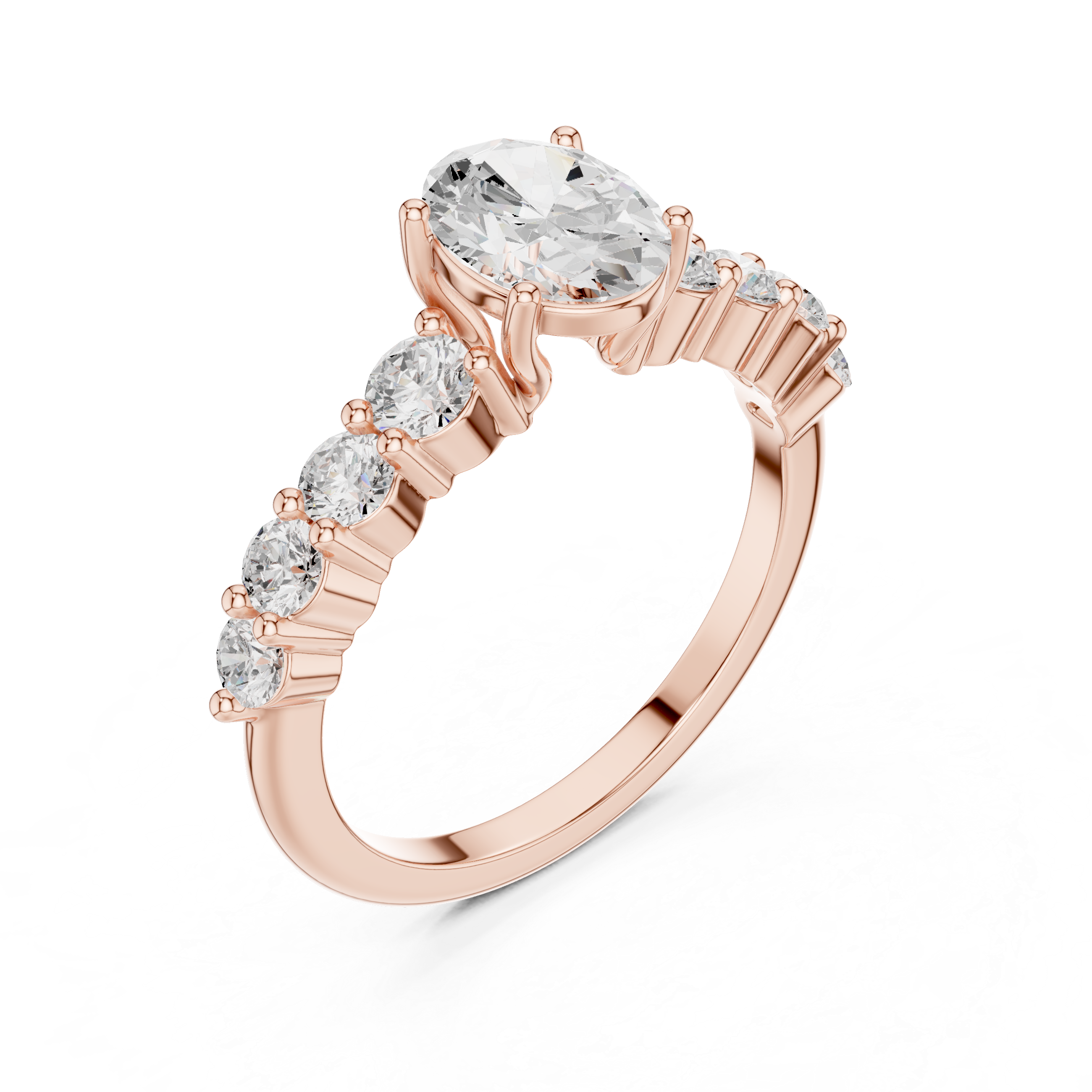 Elegant Emerald Pear Diamond Lab Grown Diamond Ring
