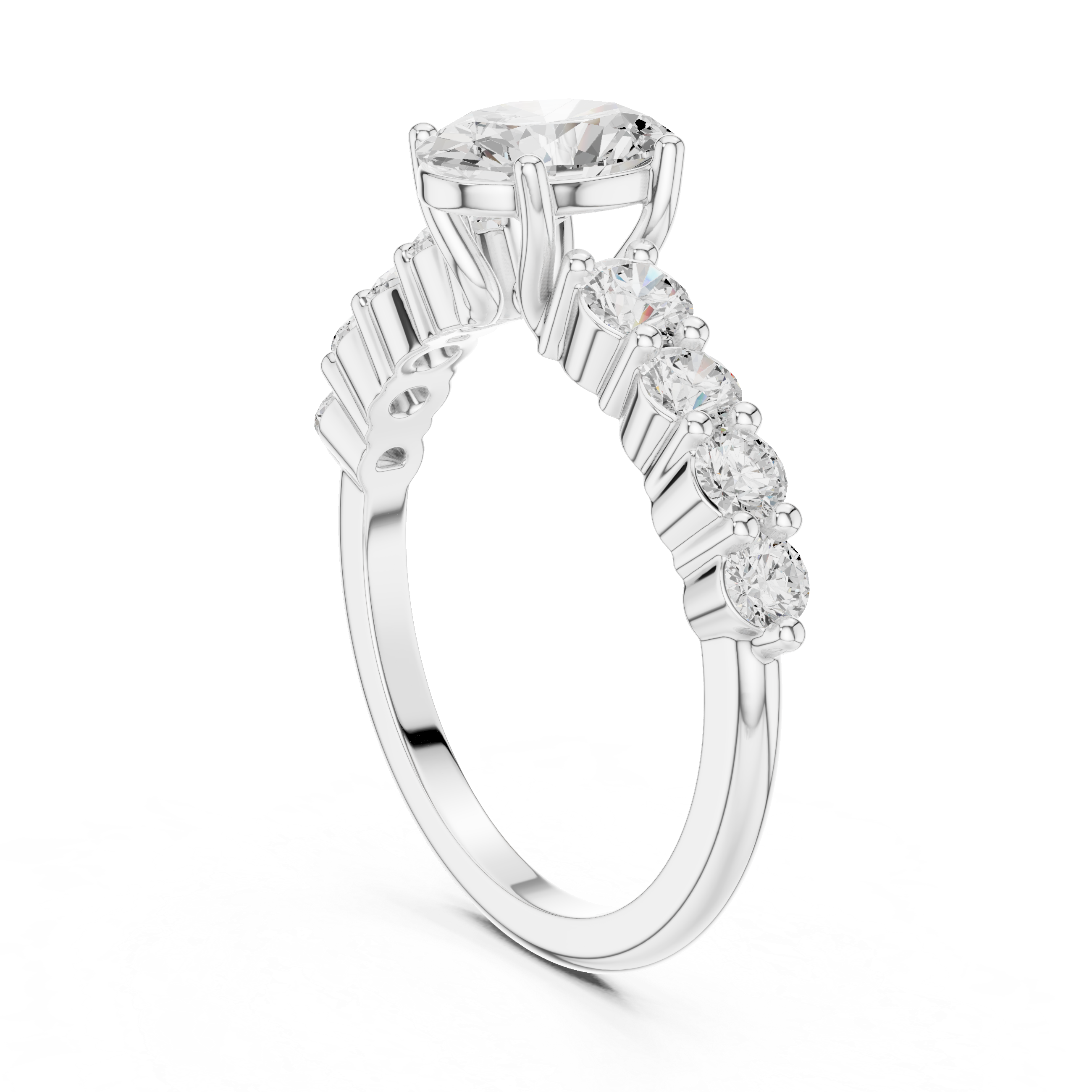 Elegant Emerald Pear Diamond Lab Grown Diamond Ring