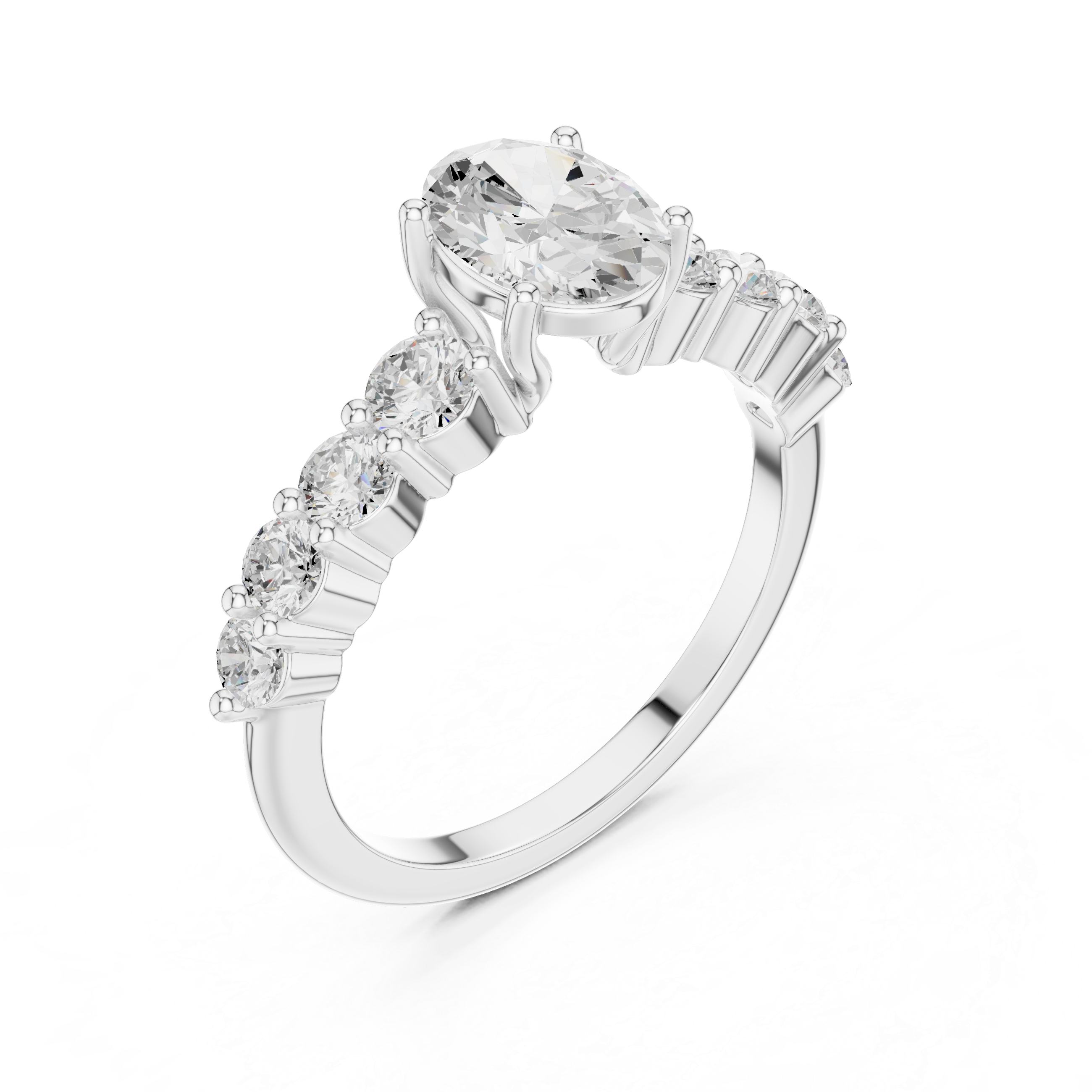 Elegant Emerald Pear Diamond Lab Grown Diamond Ring
