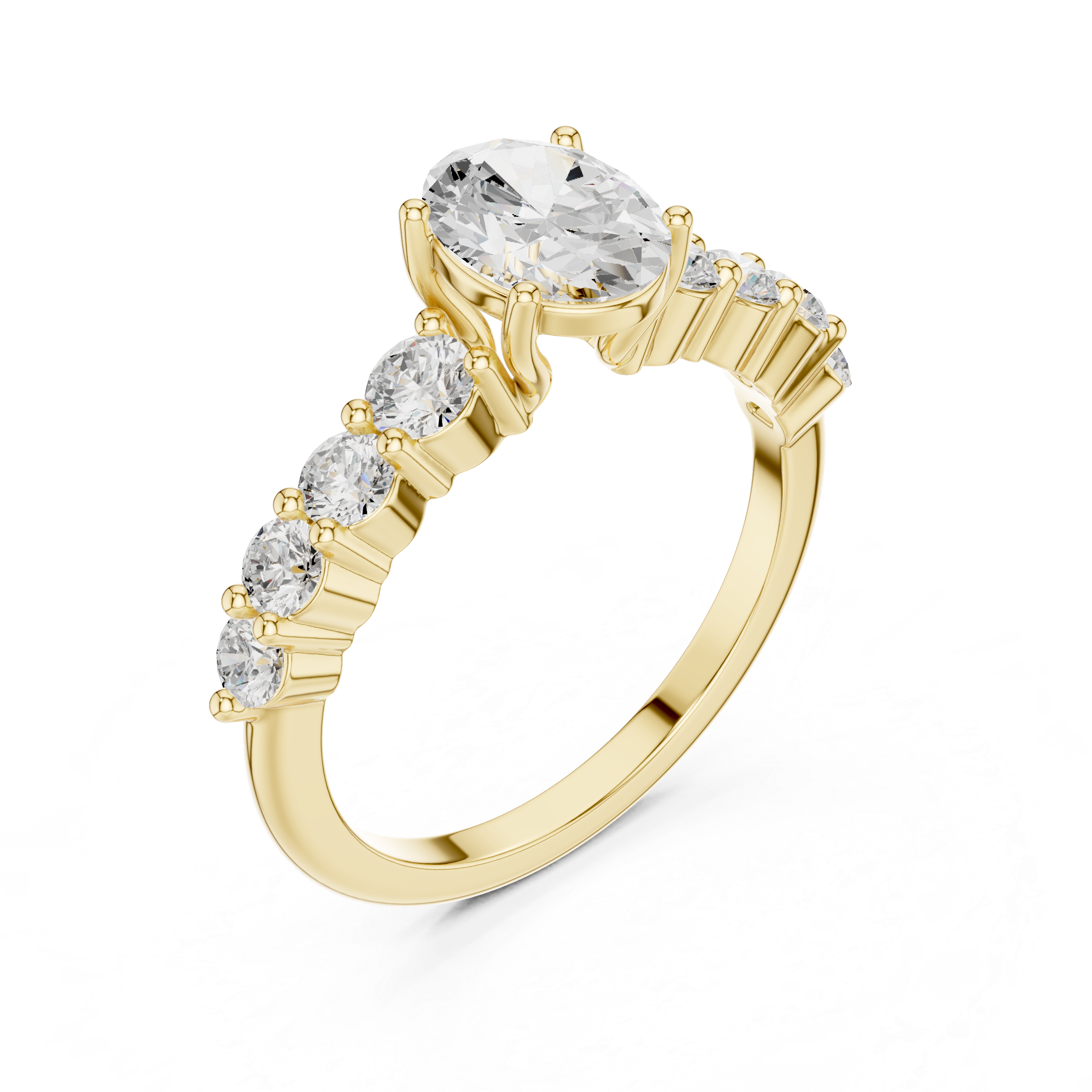 Elegant Emerald Pear Diamond Lab Grown Diamond Ring