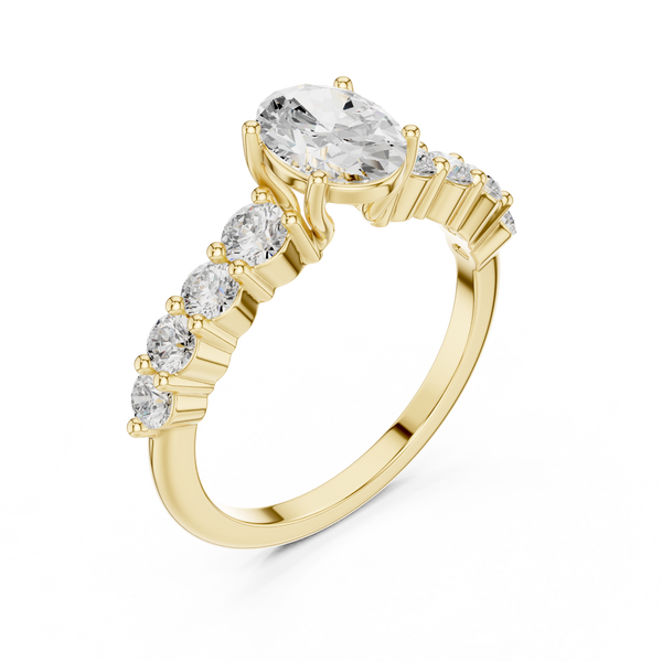 Elegant Emerald Pear Diamond Lab Grown Diamond Ring