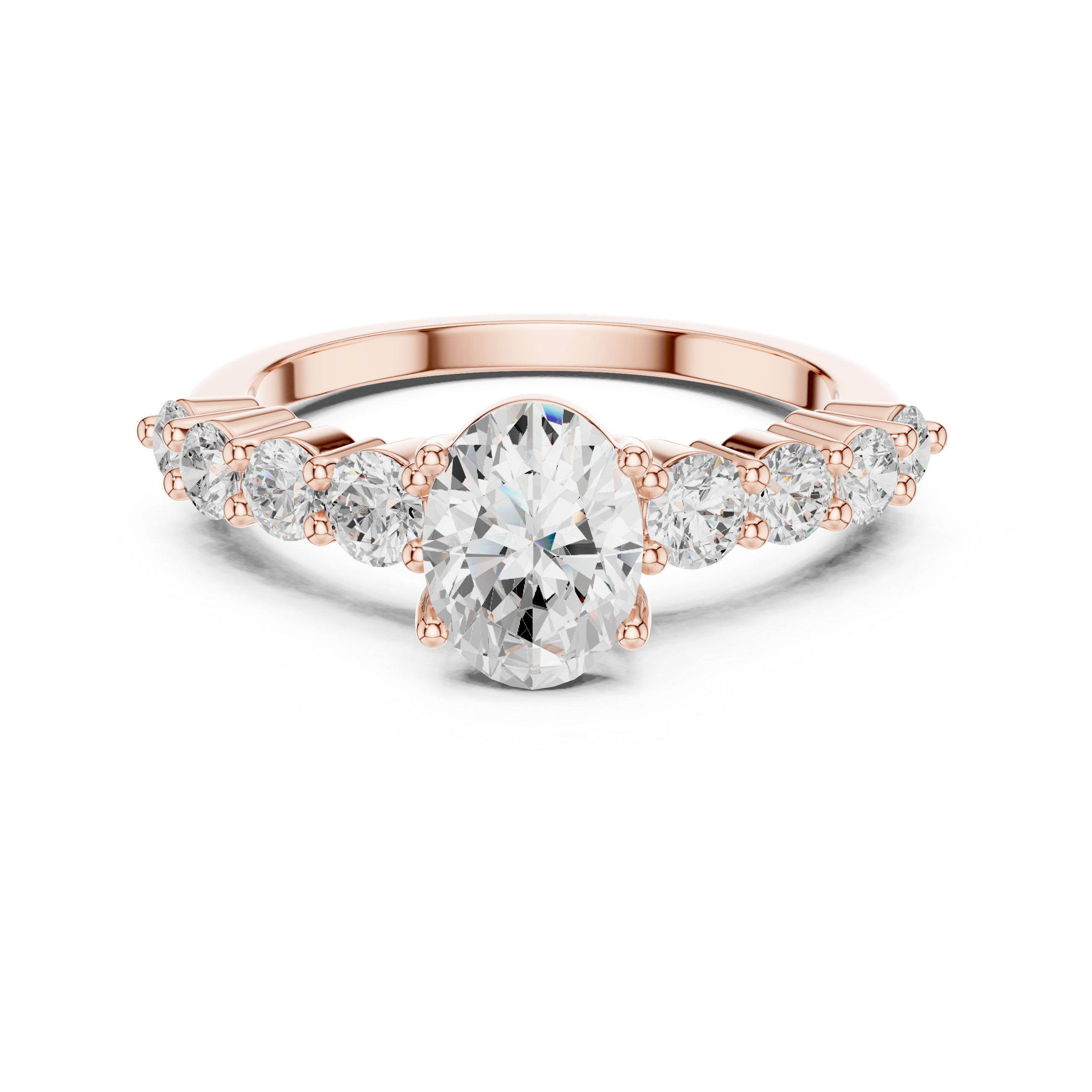 Elegant Emerald Pear Diamond Lab Grown Diamond Ring