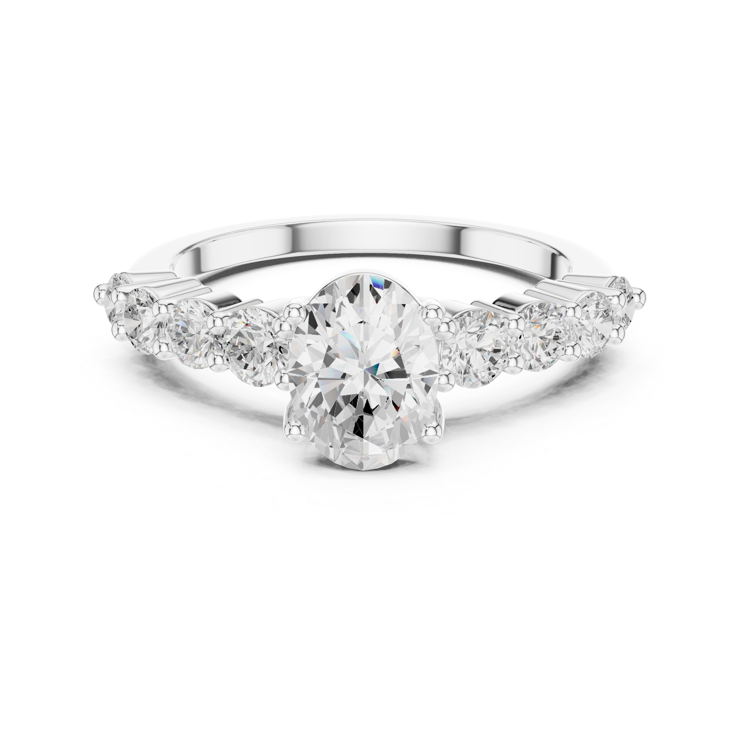 Elegant Emerald Pear Diamond Lab Grown Diamond Ring