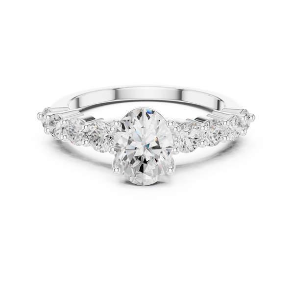 Elegant Emerald Pear Diamond Lab Grown Diamond Ring