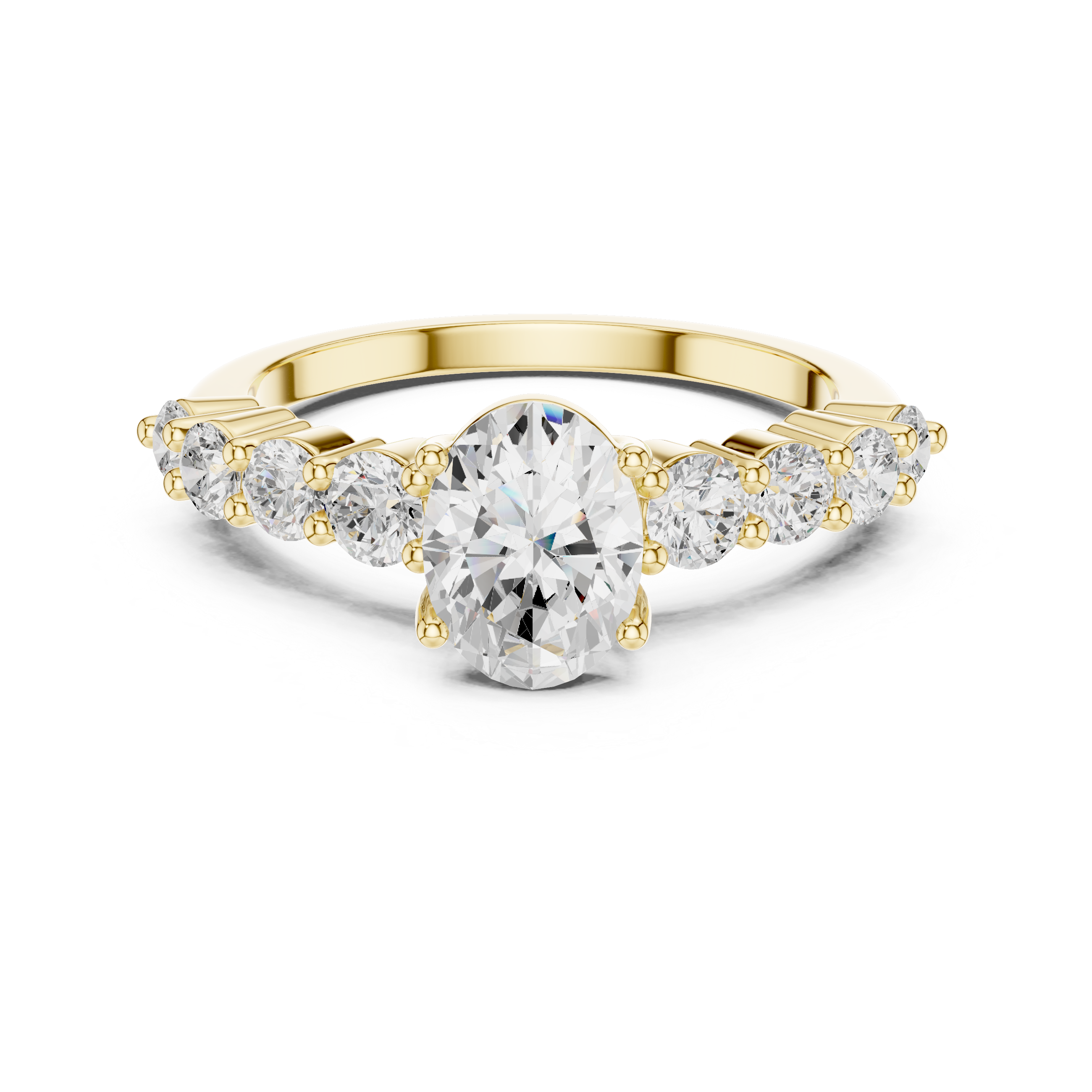 Elegant Emerald Pear Diamond Lab Grown Diamond Ring