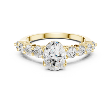 Elegant Emerald Pear Diamond Lab Grown Diamond Ring