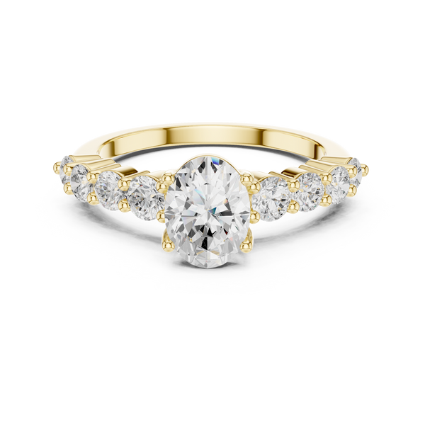 Elegant Emerald Pear Diamond Lab Grown Diamond Ring