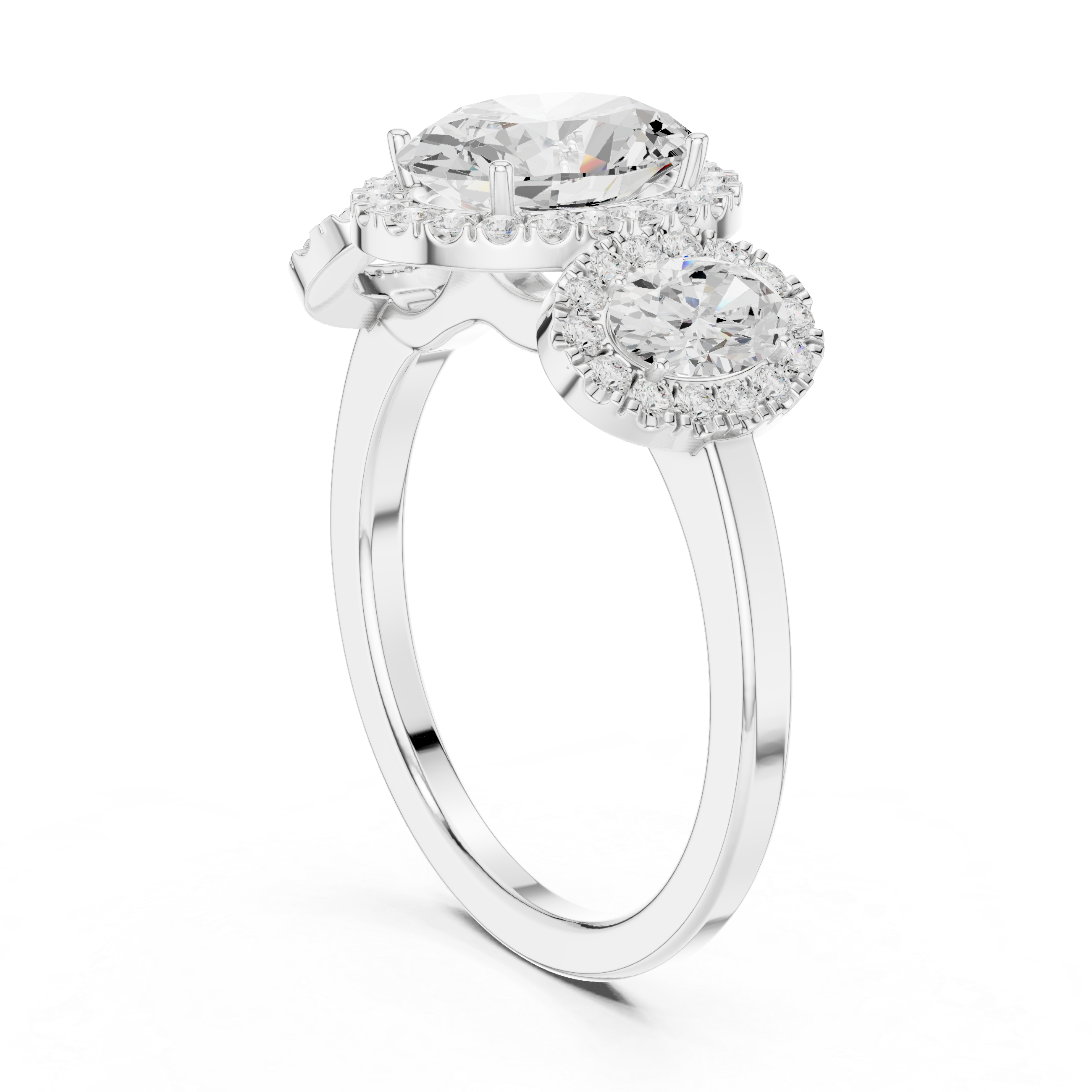 Oval And Round Diamond Lab Grown Diamond Ring