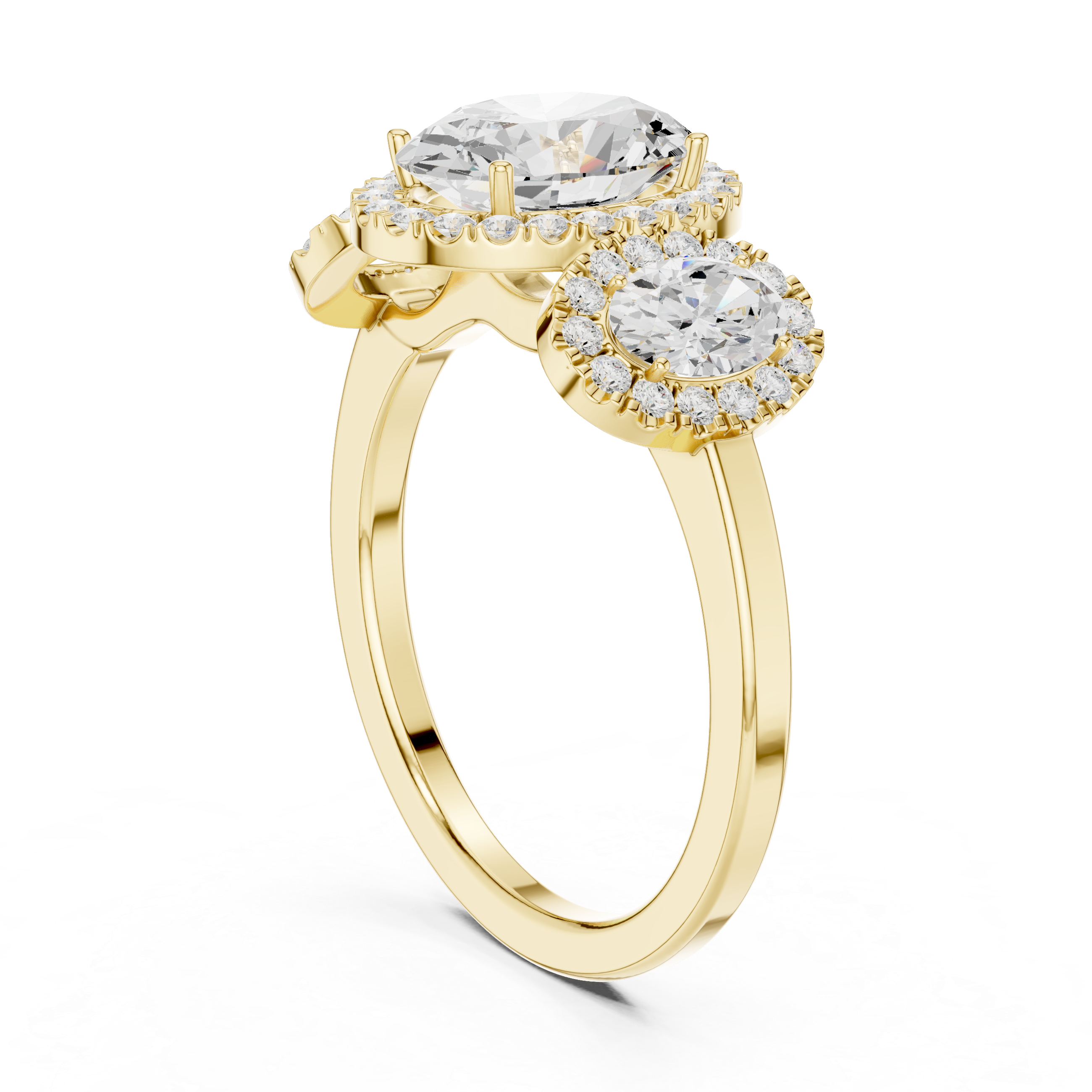 Oval And Round Diamond Lab Grown Diamond Ring