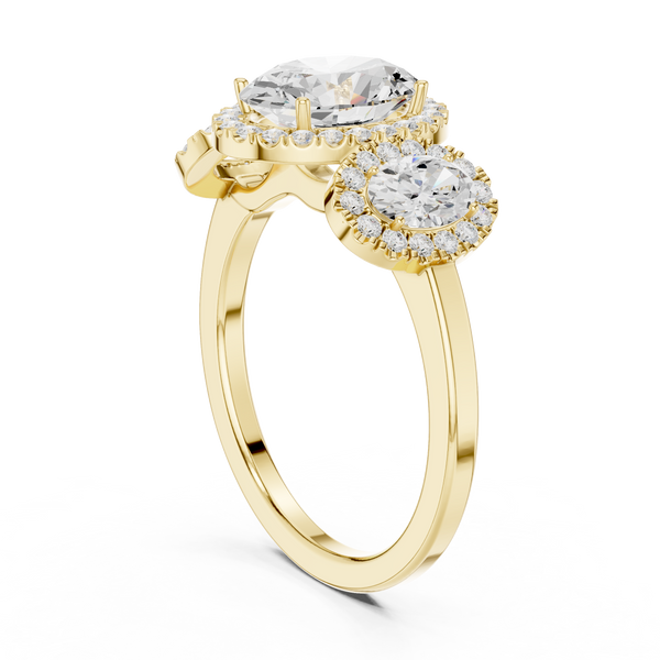 Oval And Round Diamond Lab Grown Diamond Ring