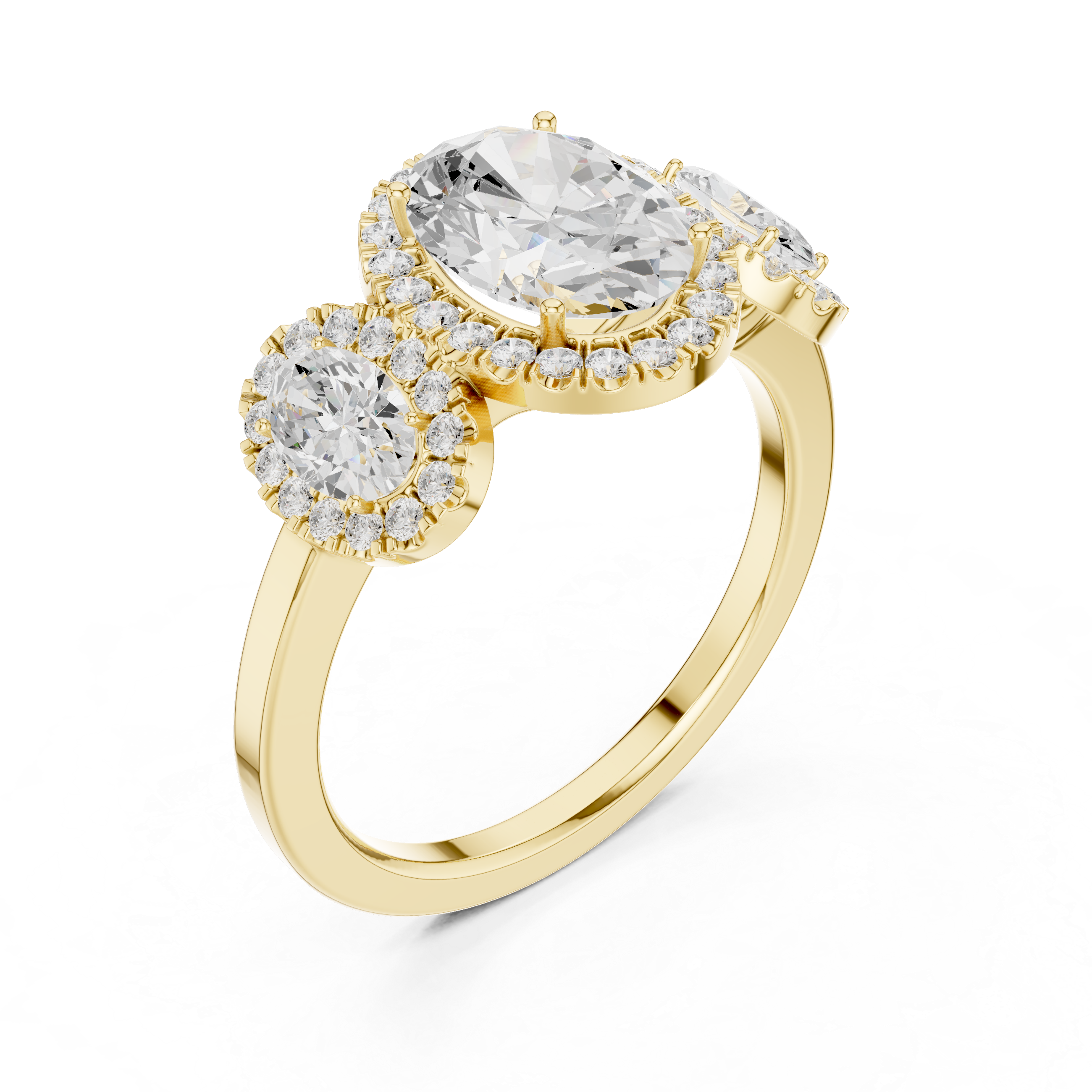 Oval And Round Diamond Lab Grown Diamond Ring