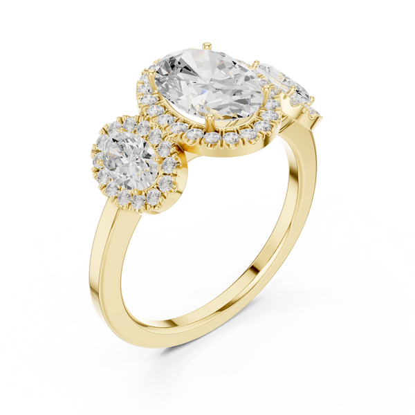 Oval And Round Diamond Lab Grown Diamond Ring