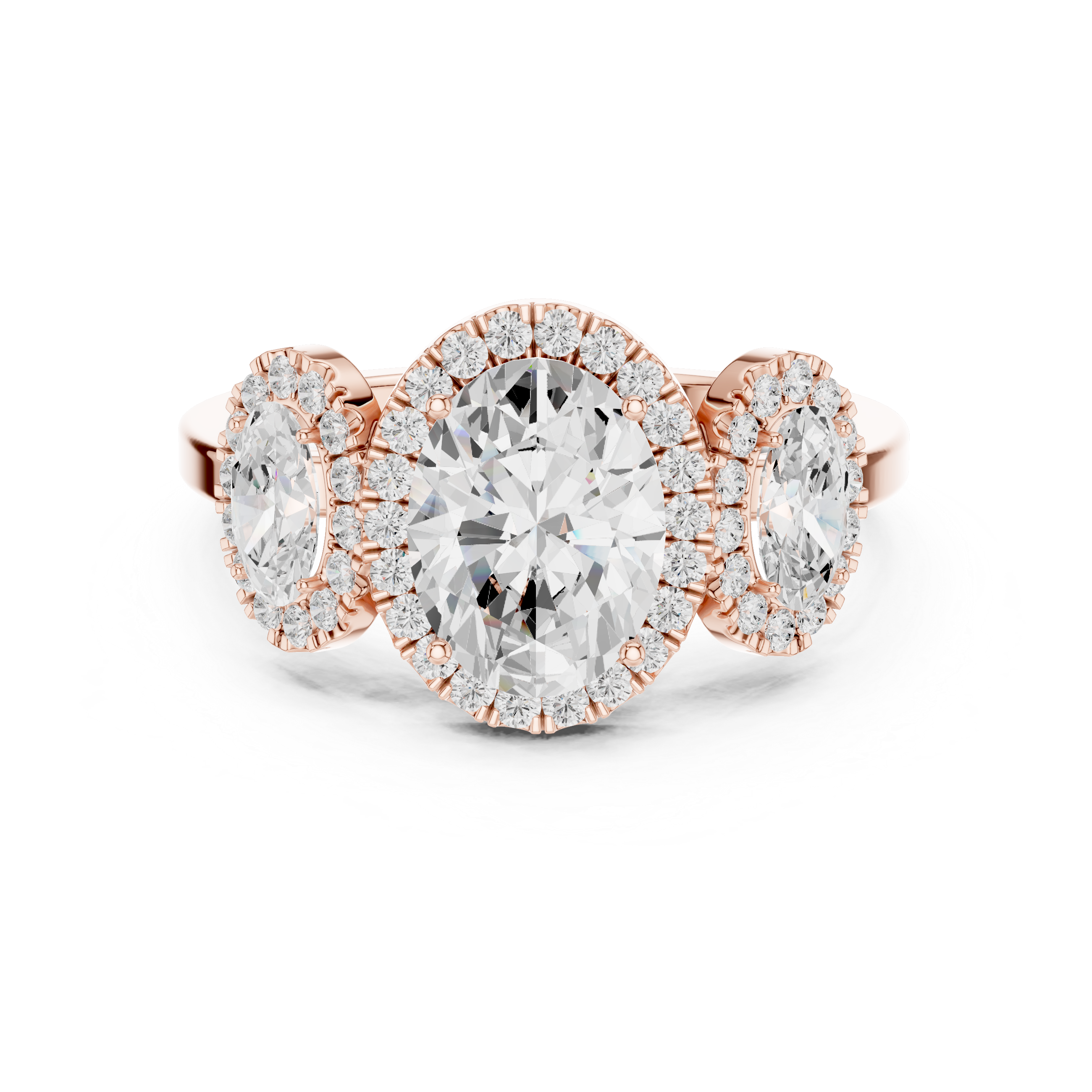 Oval And Round Diamond Lab Grown Diamond Ring