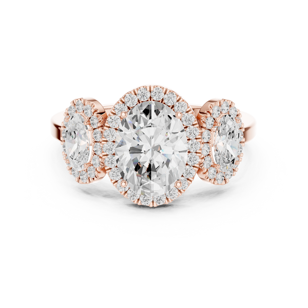 Oval And Round Diamond Lab Grown Diamond Ring