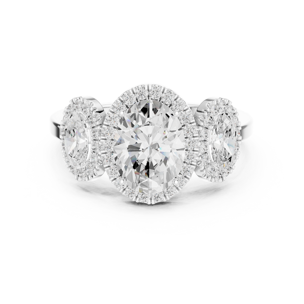 Oval And Round Diamond Lab Grown Diamond Ring