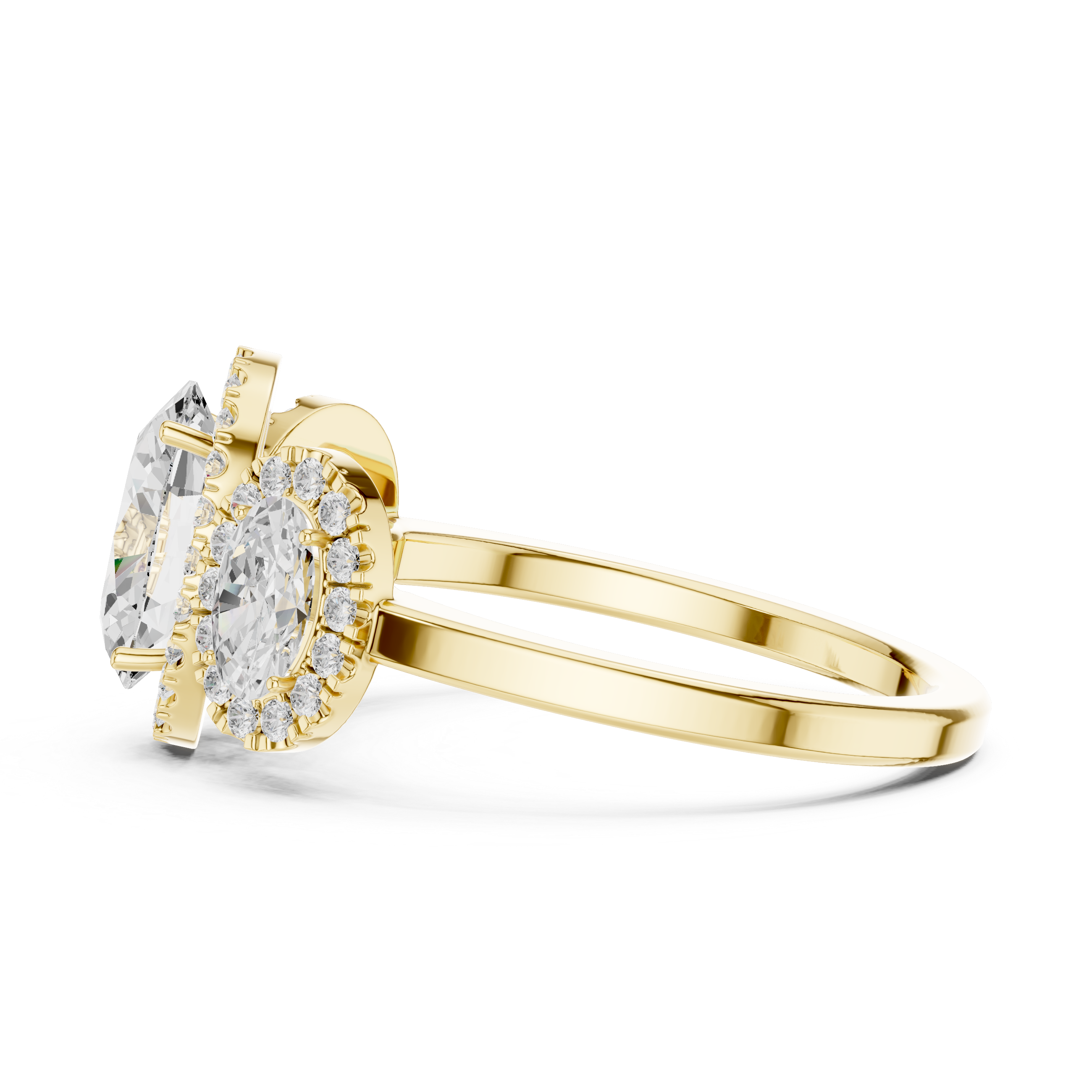 Oval And Round Diamond Lab Grown Diamond Ring