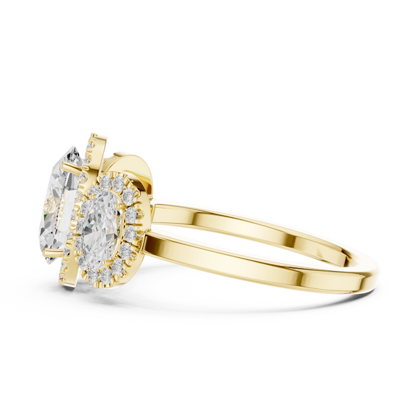 Oval And Round Diamond Lab Grown Diamond Ring