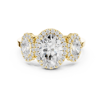 Oval And Round Diamond Lab Grown Diamond Ring