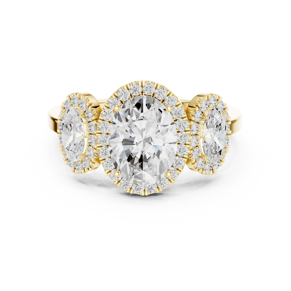 Oval And Round Diamond Lab Grown Diamond Ring