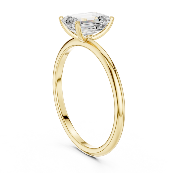 Emerald cut Solitaire Lab Grown Diamond Ring
