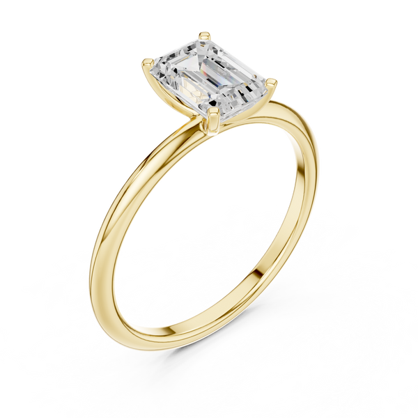 Emerald cut Solitaire Lab Grown Diamond Ring