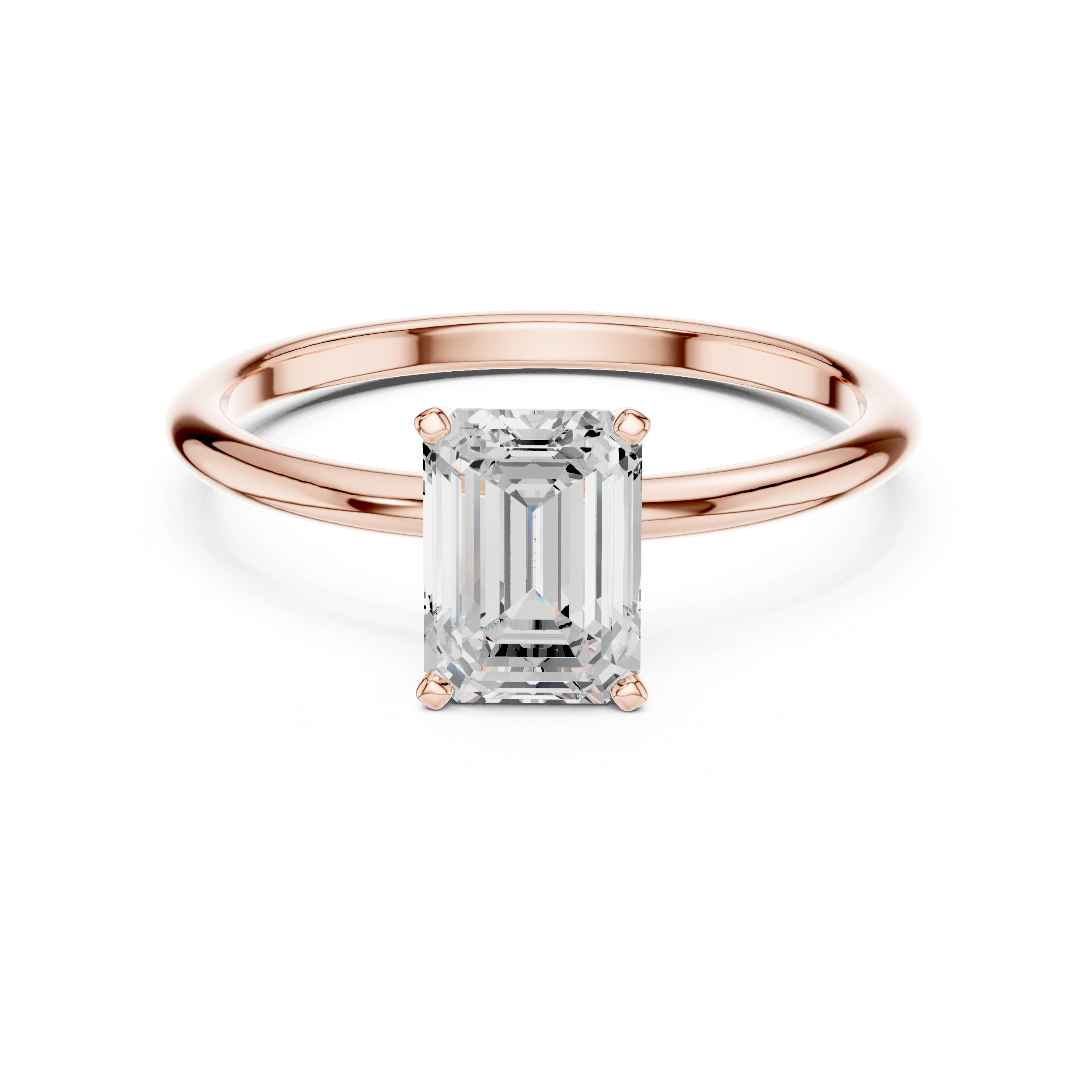 Emerald cut Solitaire Lab Grown Diamond Ring