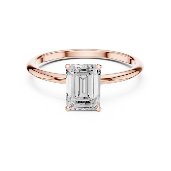 Emerald cut Solitaire Lab Grown Diamond Ring