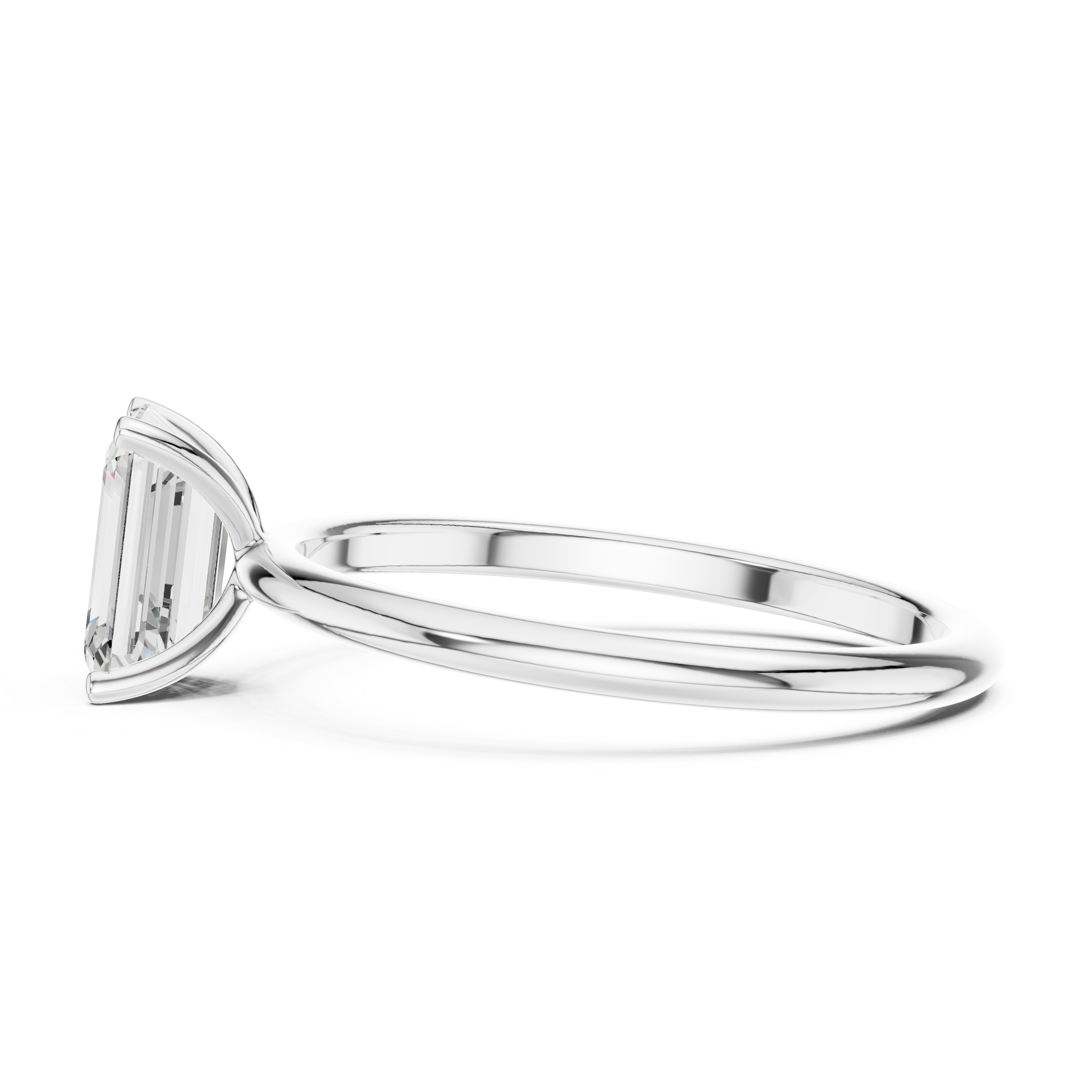 Emerald cut Solitaire Lab Grown Diamond Ring