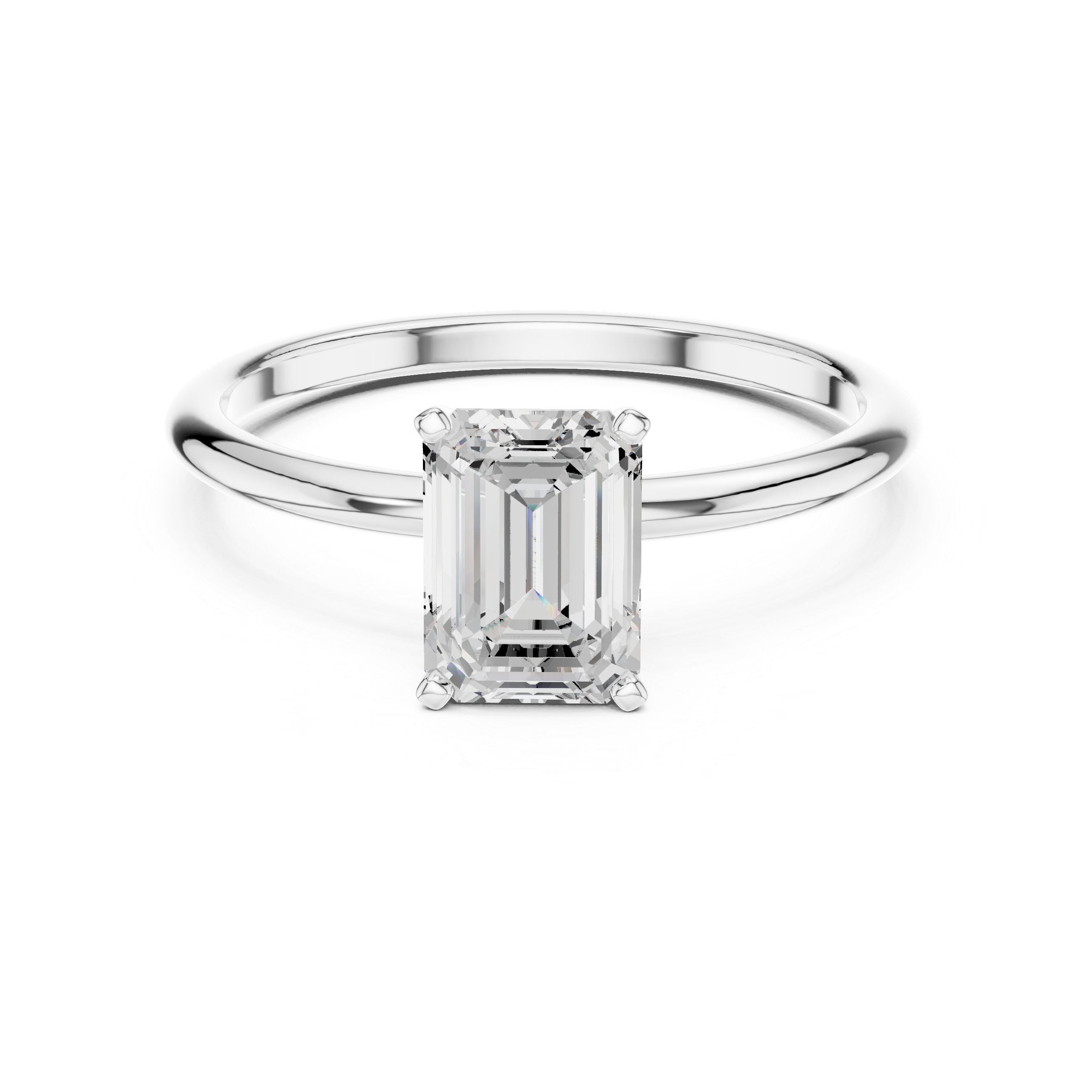 Emerald cut Solitaire Lab Grown Diamond Ring