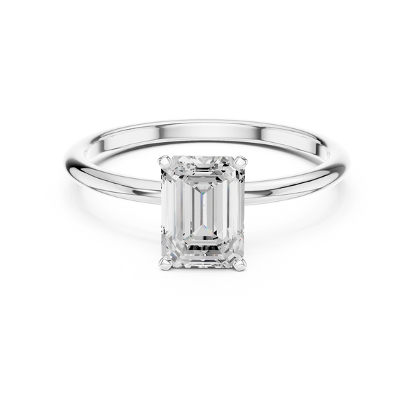 Emerald cut Solitaire Lab Grown Diamond Ring