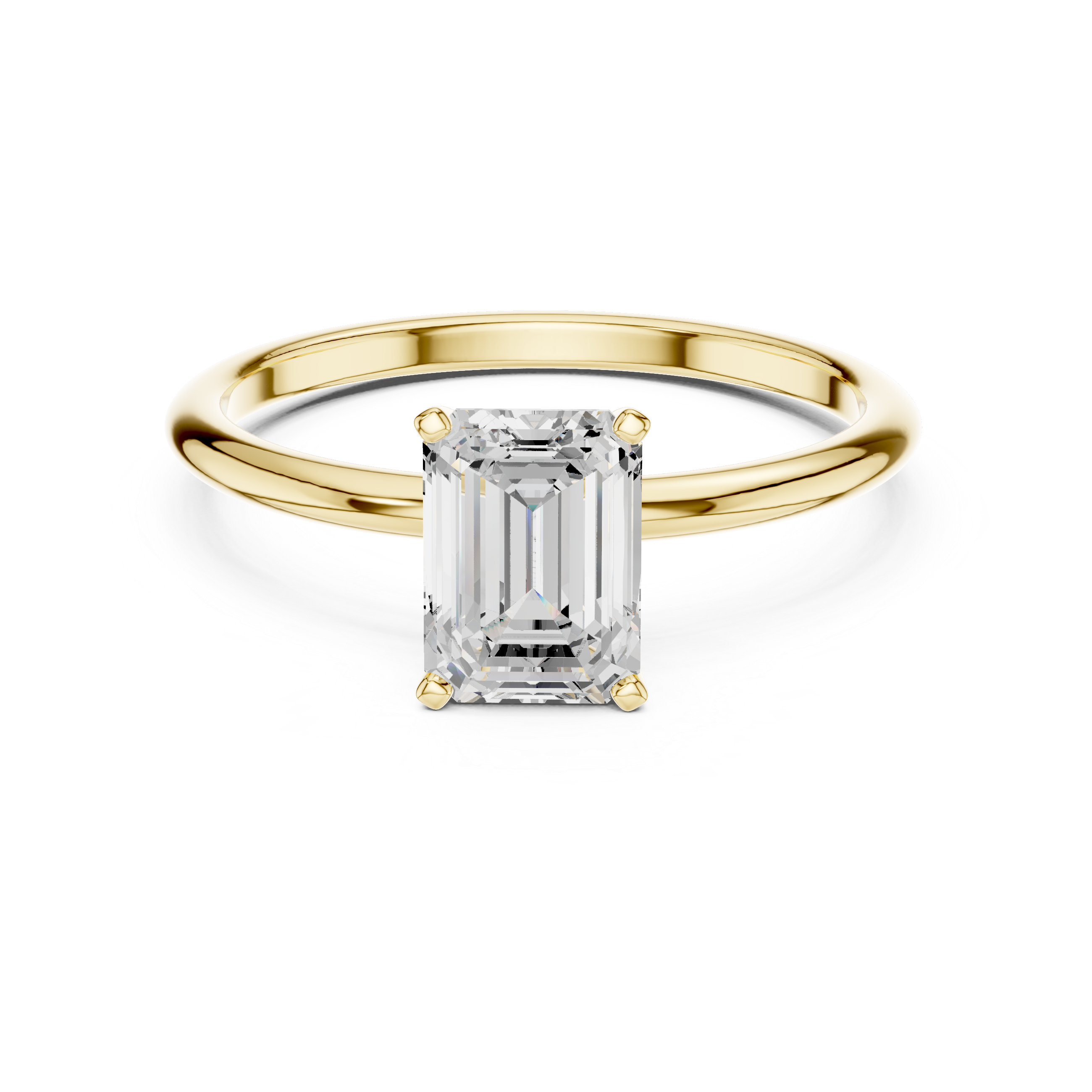 Emerald cut Solitaire Lab Grown Diamond Ring