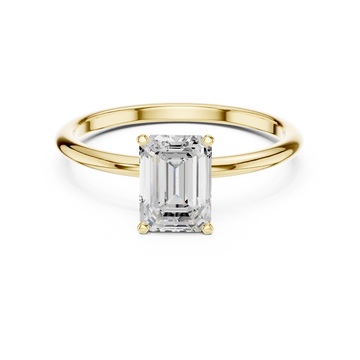Emerald cut Solitaire Lab Grown Diamond Ring