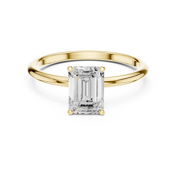 Emerald cut Solitaire Lab Grown Diamond Ring
