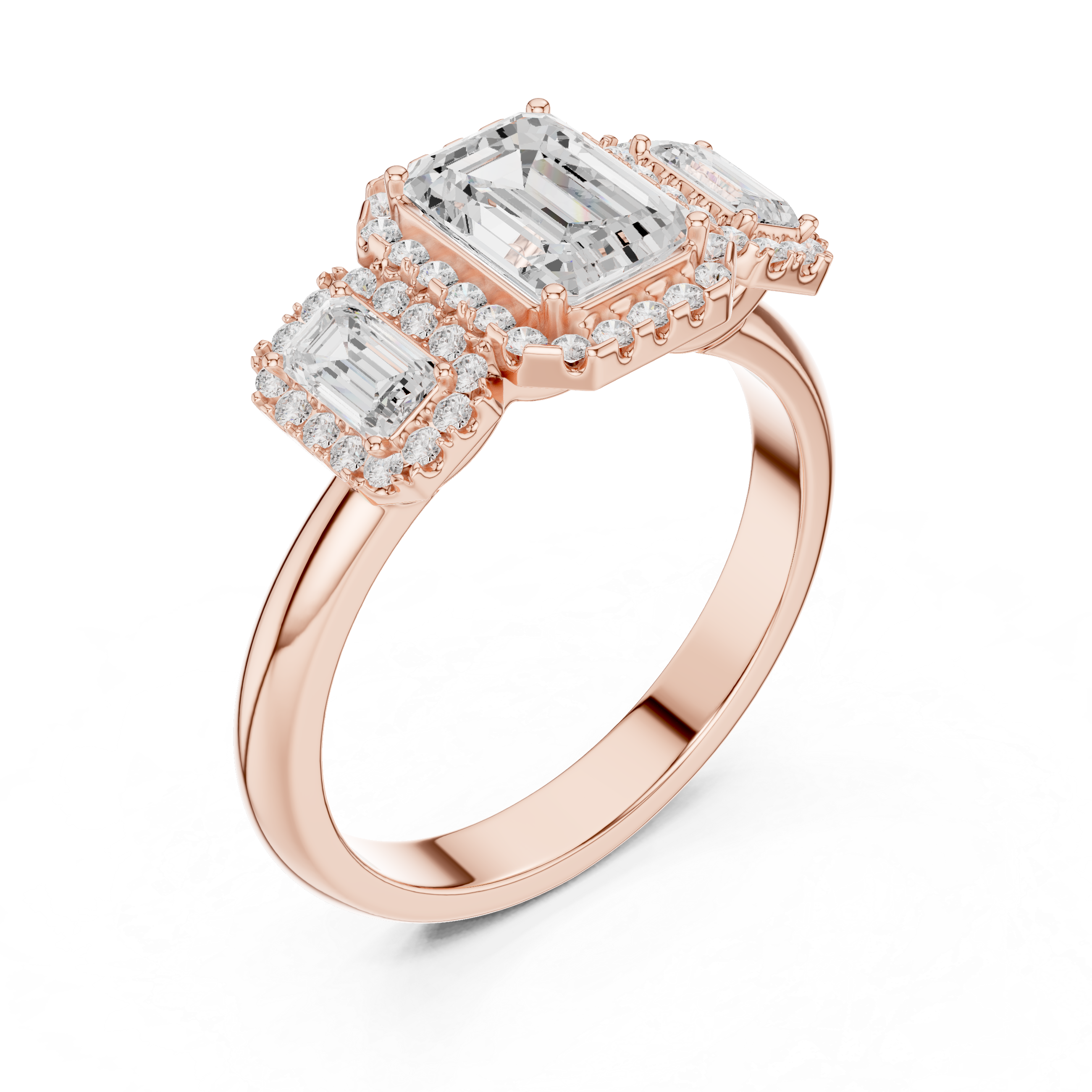 Elegant 1 ct Emerald Cut Diamond Lab Grown Diamond Ring