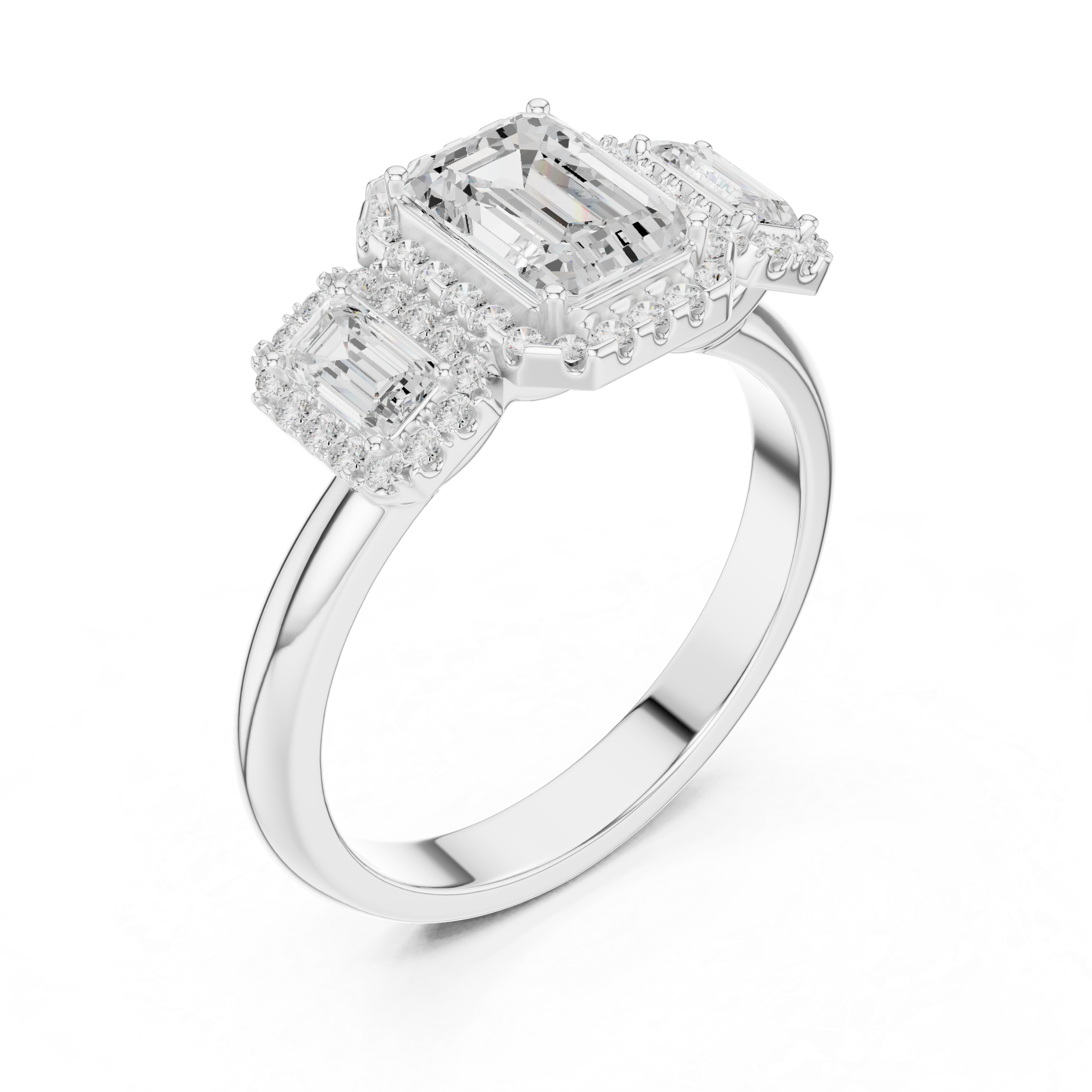 Elegant 1 ct Emerald Cut Diamond Lab Grown Diamond Ring