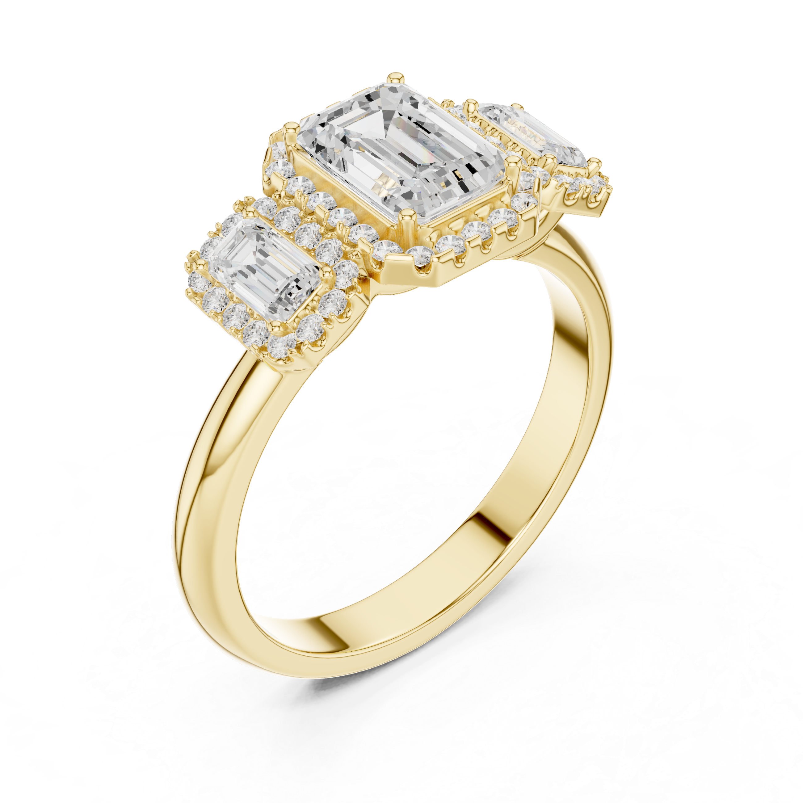 Elegant 1 ct Emerald Cut Diamond Lab Grown Diamond Ring