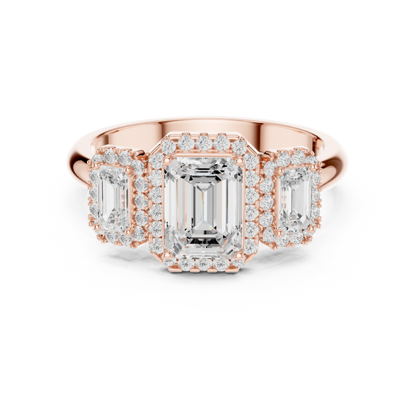 Elegant 1 ct Emerald Cut Diamond Lab Grown Diamond Ring