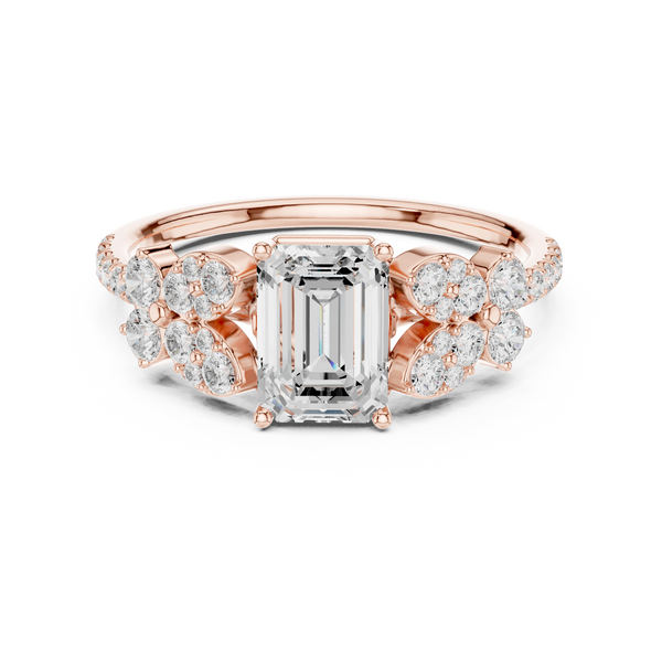 1 ct Emerald Cut & Round Diamond Lab Grown Diamond Ring