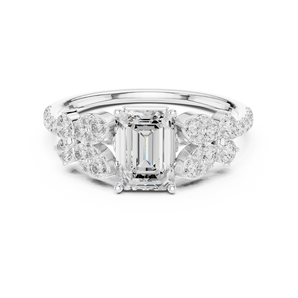 1 ct Emerald Cut & Round Diamond Lab Grown Diamond Ring