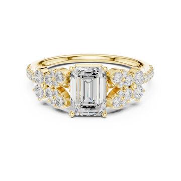 1 ct Emerald Cut & Round Diamond Lab Grown Diamond Ring