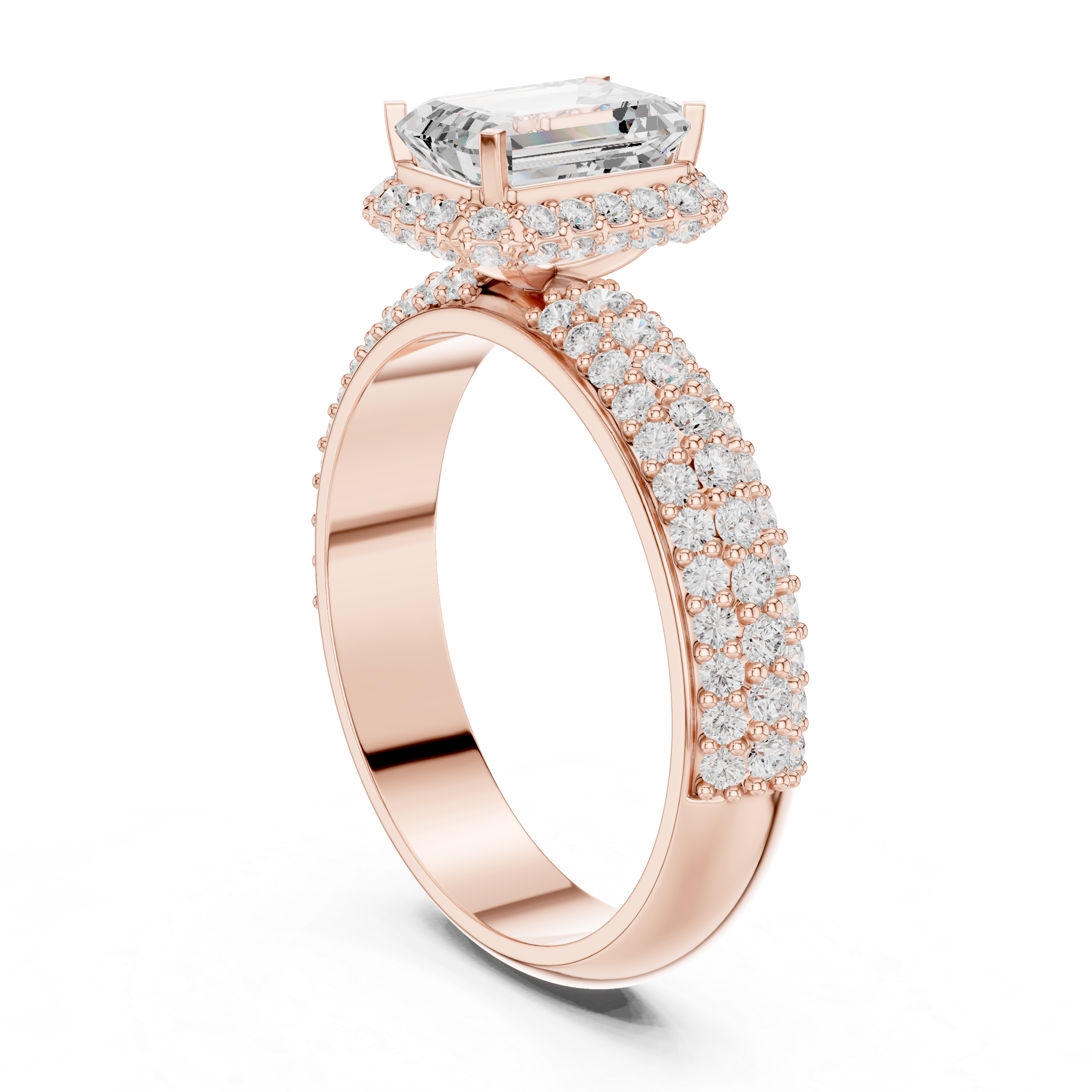 Exquisite 1 ct Emerald Cut Diamond Lab Grown Diamond Ring
