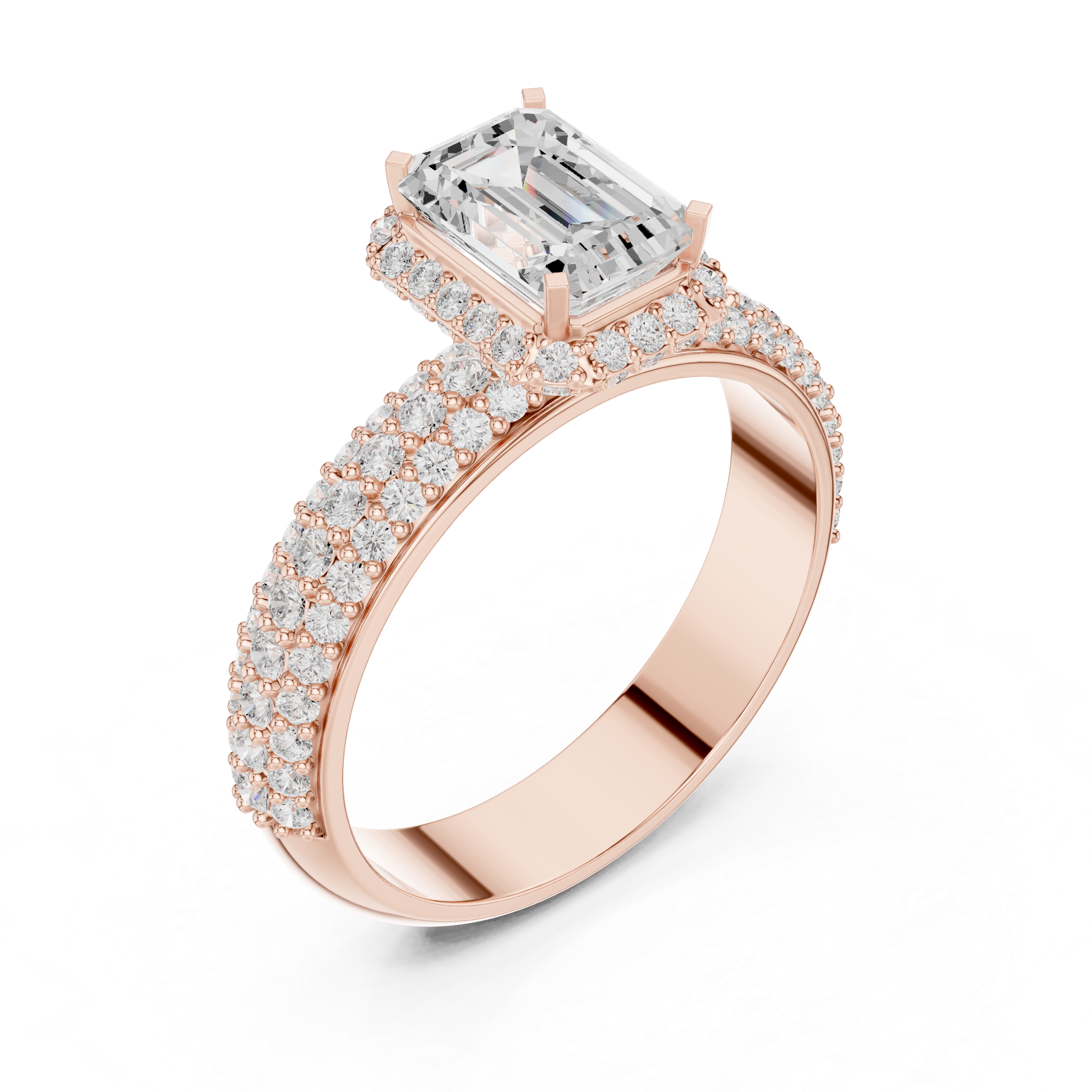 Exquisite 1 ct Emerald Cut Diamond Lab Grown Diamond Ring