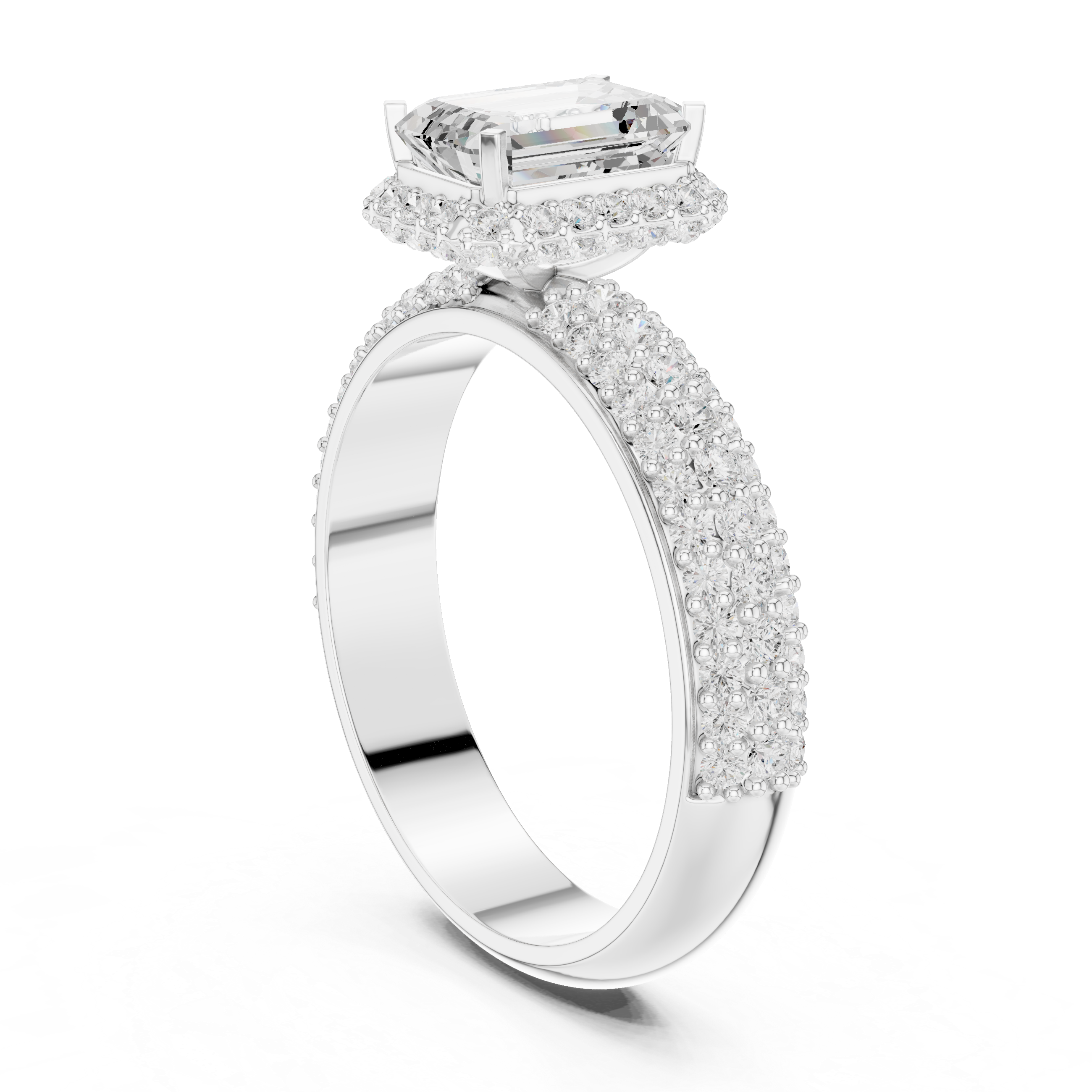 Exquisite 1 ct Emerald Cut Diamond Lab Grown Diamond Ring