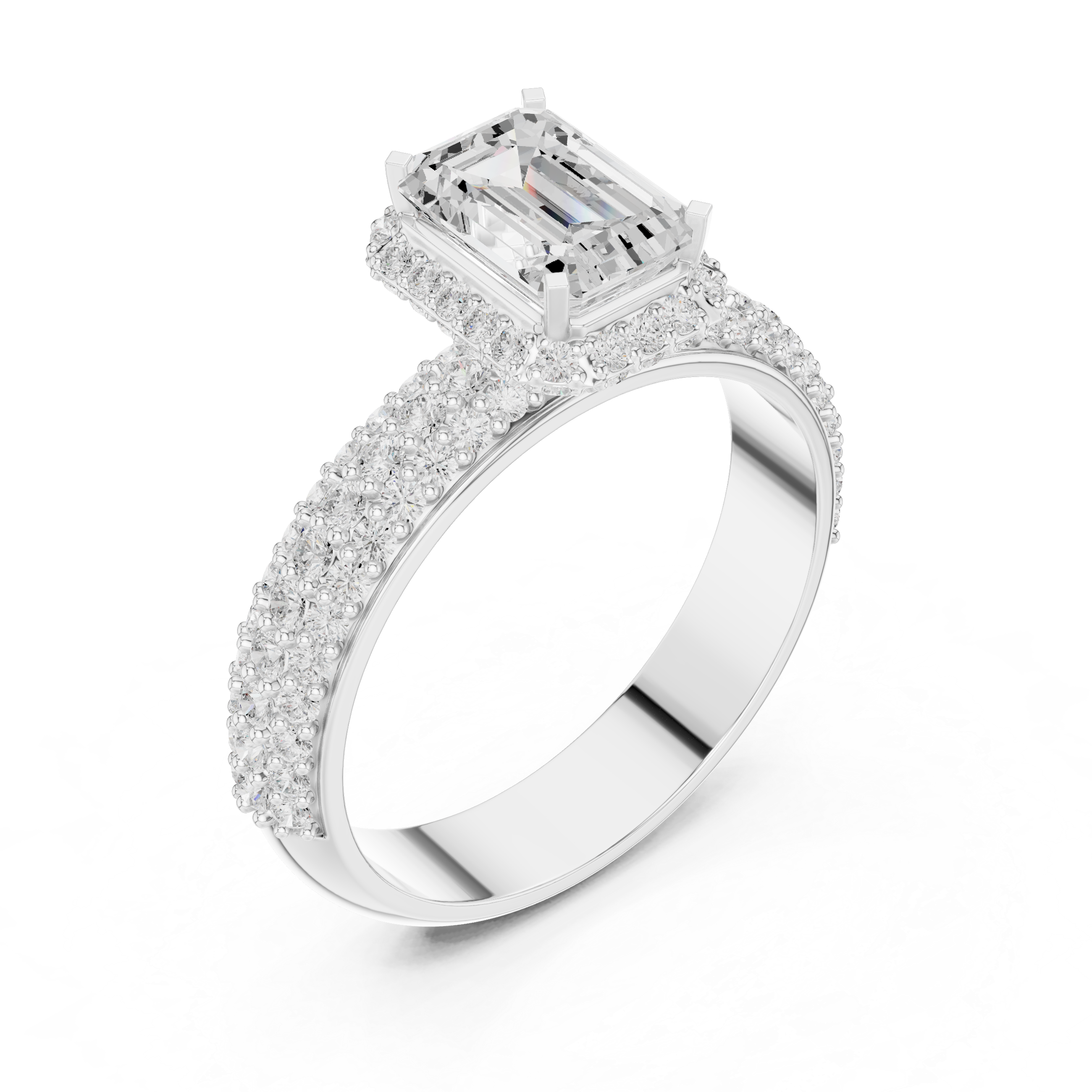 Exquisite 1 ct Emerald Cut Diamond Lab Grown Diamond Ring