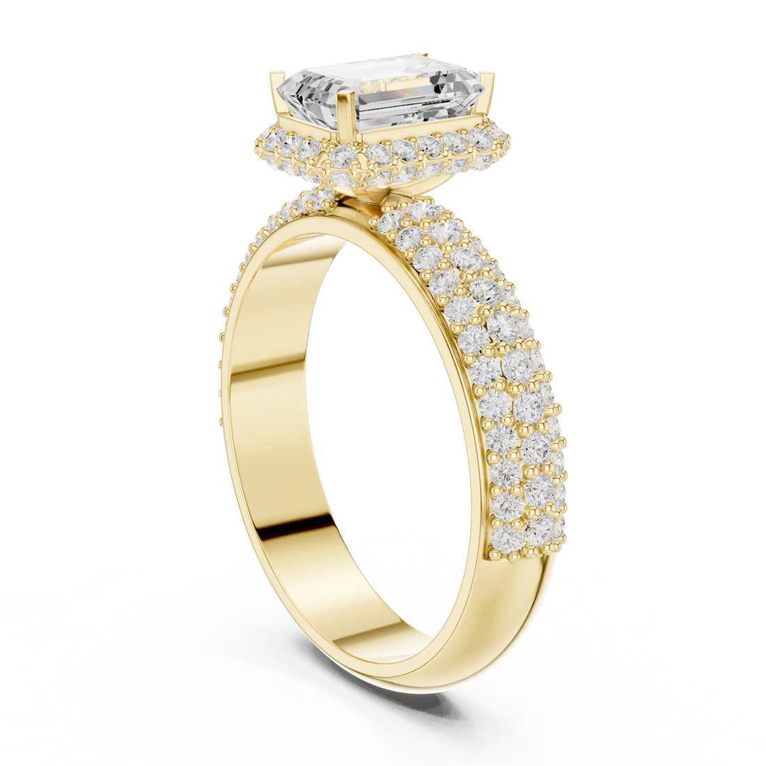 Exquisite 1 ct Emerald Cut Diamond Lab Grown Diamond Ring