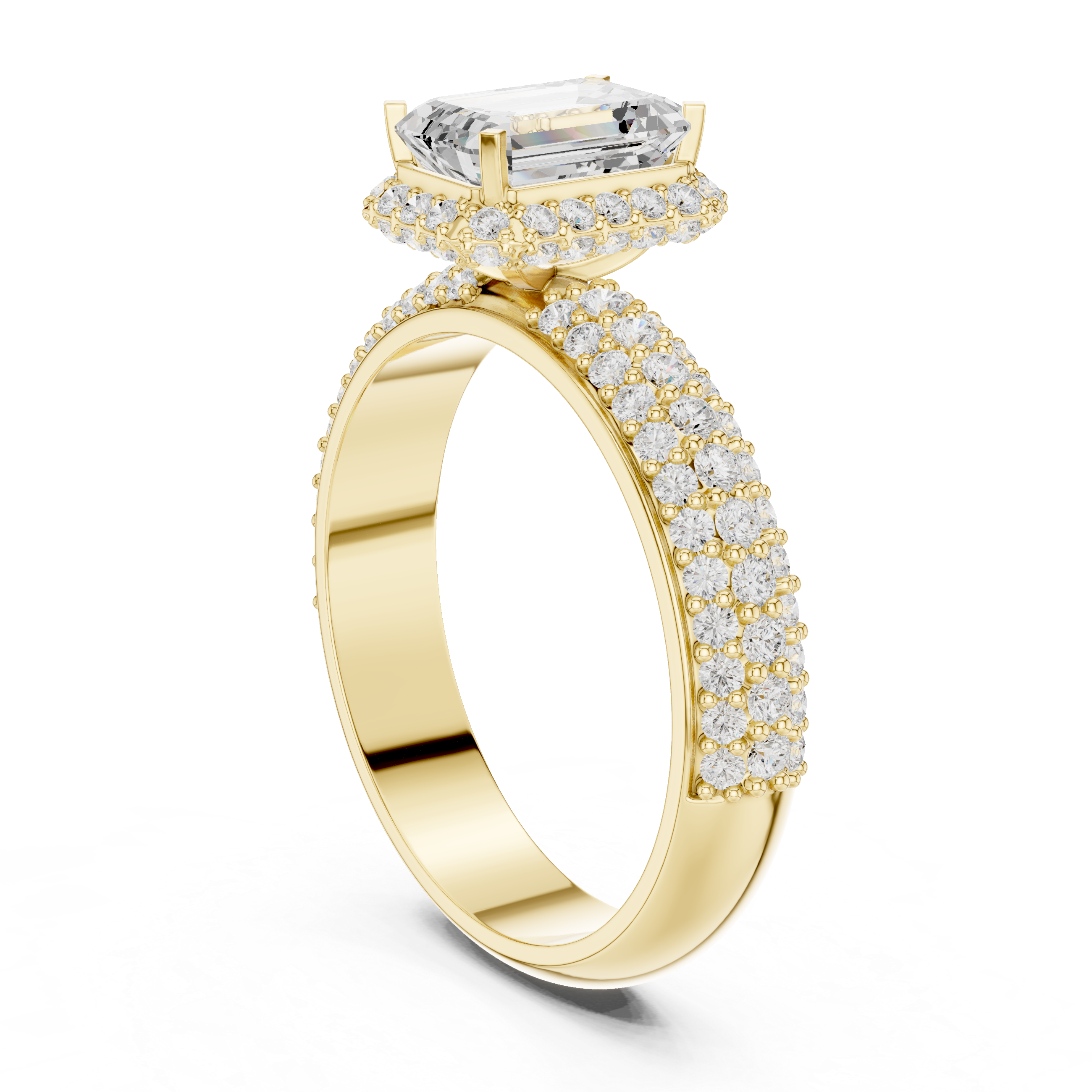 Exquisite 1 ct Emerald Cut Diamond Lab Grown Diamond Ring