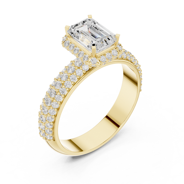 Exquisite 1 ct Emerald Cut Diamond Lab Grown Diamond Ring
